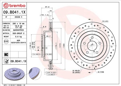 BREMBO 09.B041.1X EAN: 8020584228432.