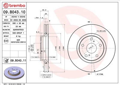 BREMBO 09.B043.10 EAN: 8020584028919.