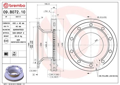 BREMBO 09.B072.10 EAN: 8020584027677.