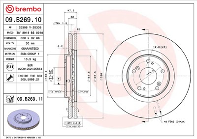 BREMBO 09.B269.11 EAN: 8020584222263.