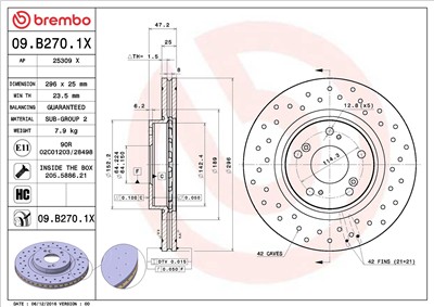 BREMBO 09.B270.1X EAN: 8020584225486.