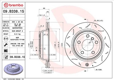 BREMBO 09.B338.1S EAN: 8020584345351.