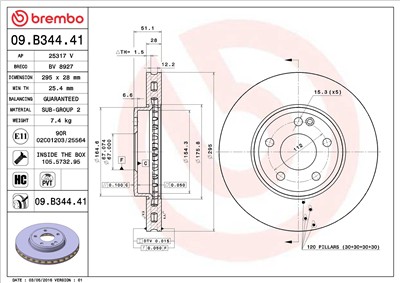 BREMBO 09.B344.41 EAN: 8020584038178.