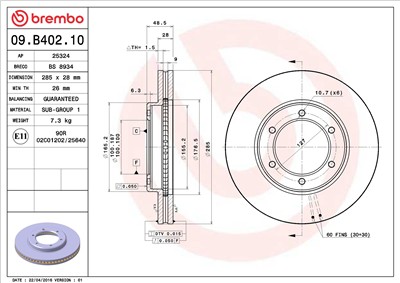BREMBO 09.B402.10 EAN: 8020584036594.