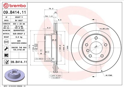 BREMBO 09.B414.11 EAN: 8020584037119.