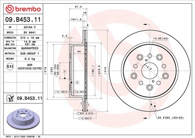 BREMBO 09.B453.11 EAN: 8020584310489.