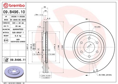 BREMBO 09.B496.10 EAN: 8020584036341.