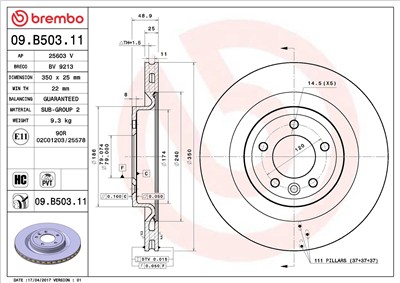 BREMBO 09.B503.11 EAN: 8020584227336.
