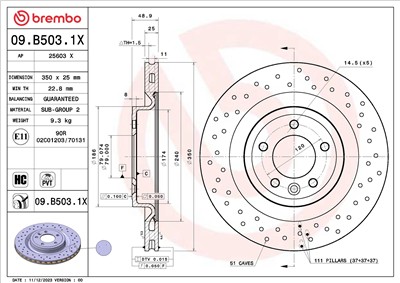 BREMBO 09.B503.1X EAN: 8020584326411.
