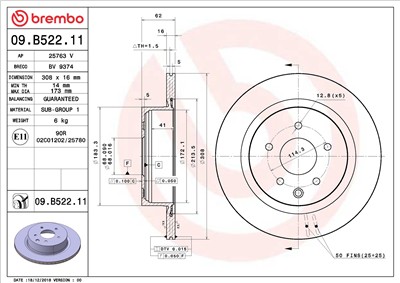 BREMBO 09.B522.11 EAN: 8020584032329.