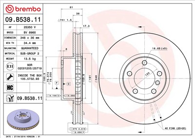 BREMBO 09.B538.11 EAN: 8020584211045.