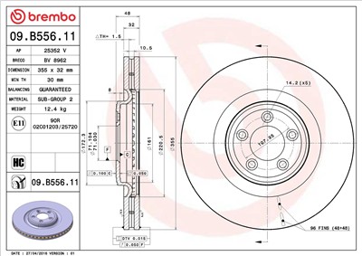 BREMBO 09.B556.11 EAN: 8020584218358.