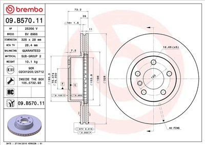 BREMBO 09.B570.11 EAN: 8020584039496.