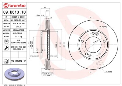 BREMBO 09.B613.11 EAN: 8020584213803.