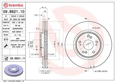 BREMBO 09.B621.11 EAN: 8020584340905.