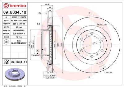 BREMBO 09.B634.11 EAN: 8020584219027.
