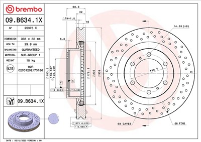 BREMBO 09.B634.1X EAN: 8020584326435.