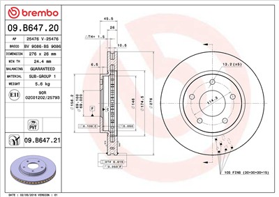 BREMBO 09.B647.21 EAN: 8020584222591.
