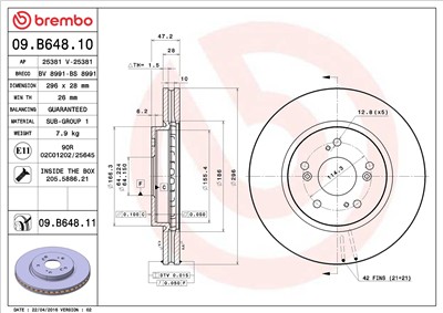 BREMBO 09.B648.10 EAN: 8020584036655.