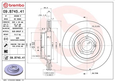 BREMBO 09.B745.41 EAN: 8020584037607.