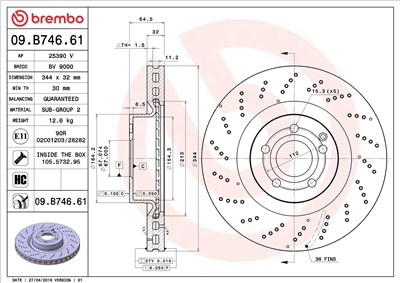 BREMBO 09.B746.61 EAN: 8020584038239.