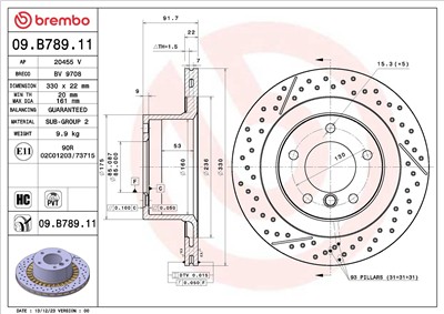 BREMBO 09.B789.11 EAN: 8020584326442.