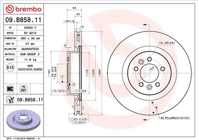 BREMBO 09.B858.11 EAN: 8020584221945.