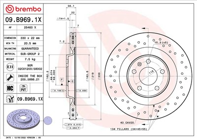 BREMBO 09.B969.1X EAN: 8020584319758.