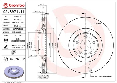 BREMBO 09.B971.11 EAN: 8020584218372.