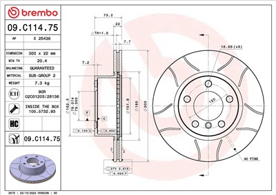 BREMBO 09.C114.75 EAN: 8020584326121.