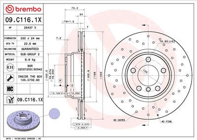 BREMBO 09.C116.1X EAN: 8020584325513.
