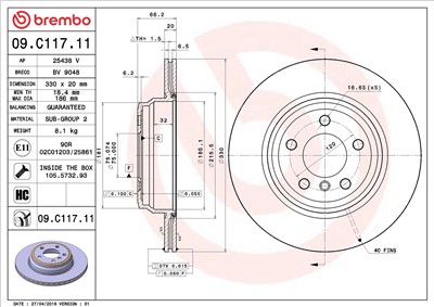 BREMBO 09.C117.11 EAN: 8020584218471.
