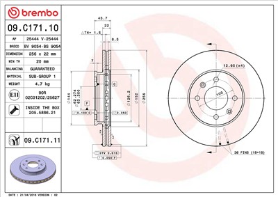 BREMBO 09.C171.11 EAN: 8020584214909.