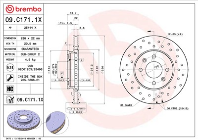 BREMBO 09.C171.1X EAN: 8020584225493.
