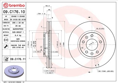 BREMBO 09.C176.11 EAN: 8020584224557.