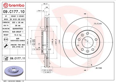 BREMBO 09.C177.11 EAN: 8020584222393.