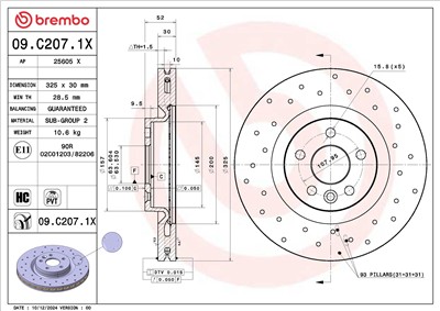 BREMBO 09.C207.1X EAN: 8020584343180.