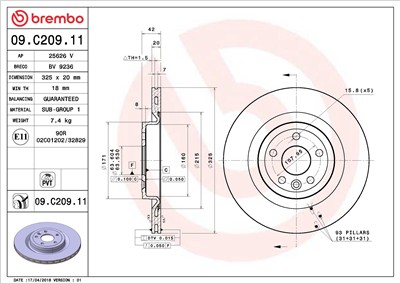 BREMBO 09.C209.11 EAN: 8020584223154.