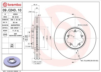 BREMBO 09.C243.10 EAN: 8020584221013.