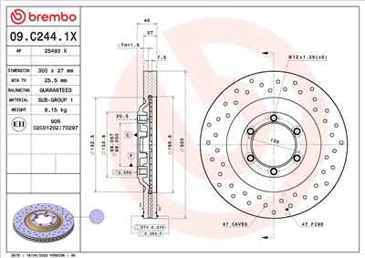 BREMBO 09.C244.1X EAN: 8020584324974.