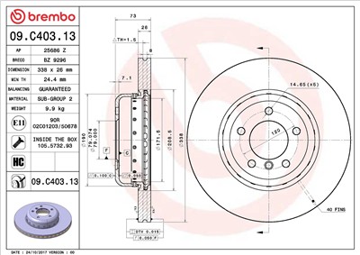 BREMBO 09.C403.13 EAN: 8020584226384.