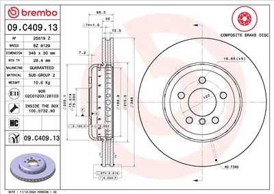 BREMBO 09.C409.13 EAN: 8020584039335.