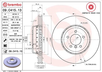 BREMBO 09.C415.13 EAN: 8020584238233.