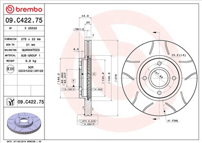 BREMBO 09.C422.75 EAN: 8020584237588.