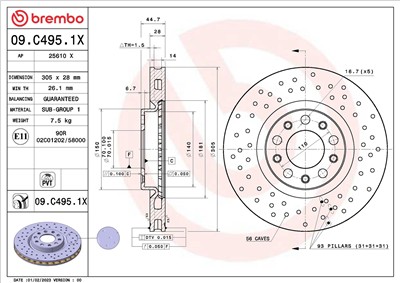 BREMBO 09.C495.1X EAN: 8020584322925.