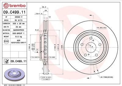 BREMBO 09.C499.11 EAN: 8020584225363.