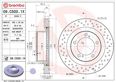 BREMBO 09.C500.1X EAN: 8020584321553.
