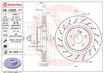 BREMBO 09.C502.11 EAN: 8020584231876.