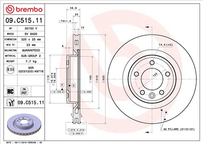 BREMBO 09.C515.11 EAN: 8020584310670.