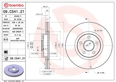 BREMBO 09.C541.21 EAN: 8020584327838.
